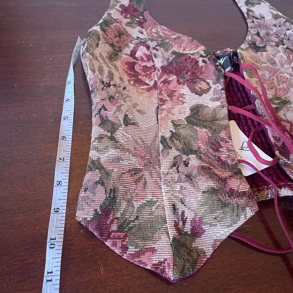 NEW Windsor Adore You Floral Tapestry Lace Up Vest XS Fairy Ren Faire Medieval - Picture 10 of 10